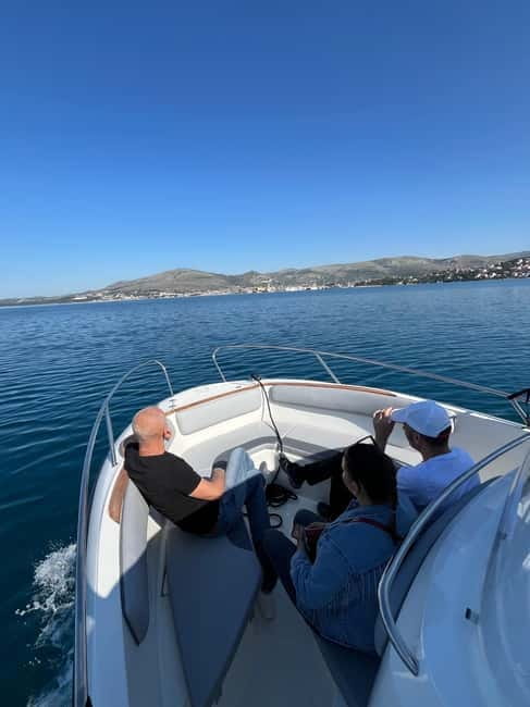 Trogir: Blue Lagoon and 3 Islands Speedboat Tour - Duga Bay on Čiovo: pine shade, pebble beach, and another swim
