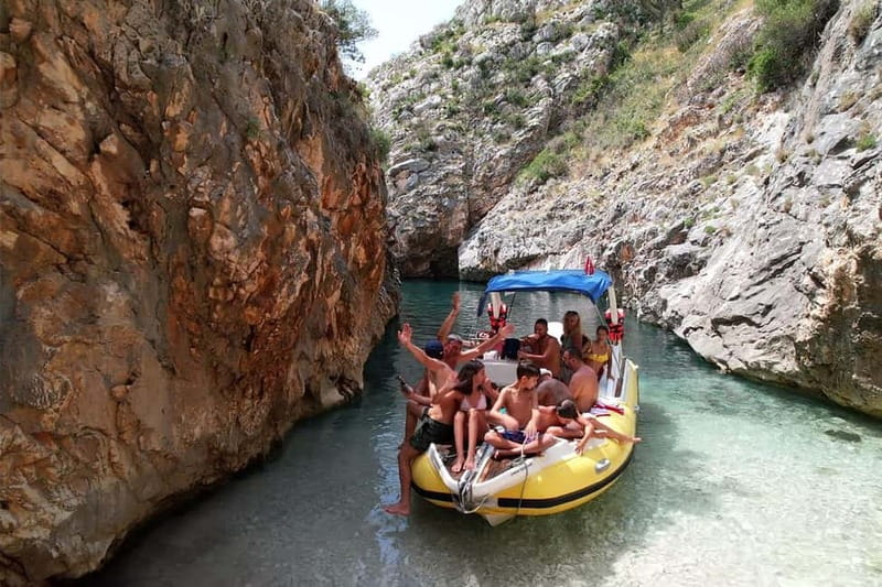 Vlore: Grama Bay & Karaburun Caves 8-Hour Speedboat Tour - From Olympia Tiki Bar to full-speed cave hopping